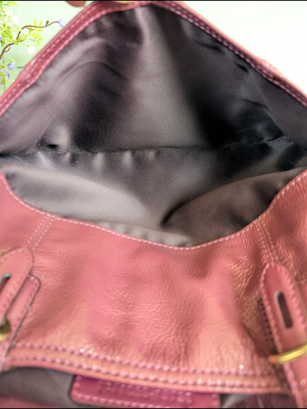 Coach Shoulder Tote in Plum with Gold Hardware